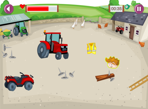 Mobile game AgriKids farm safe